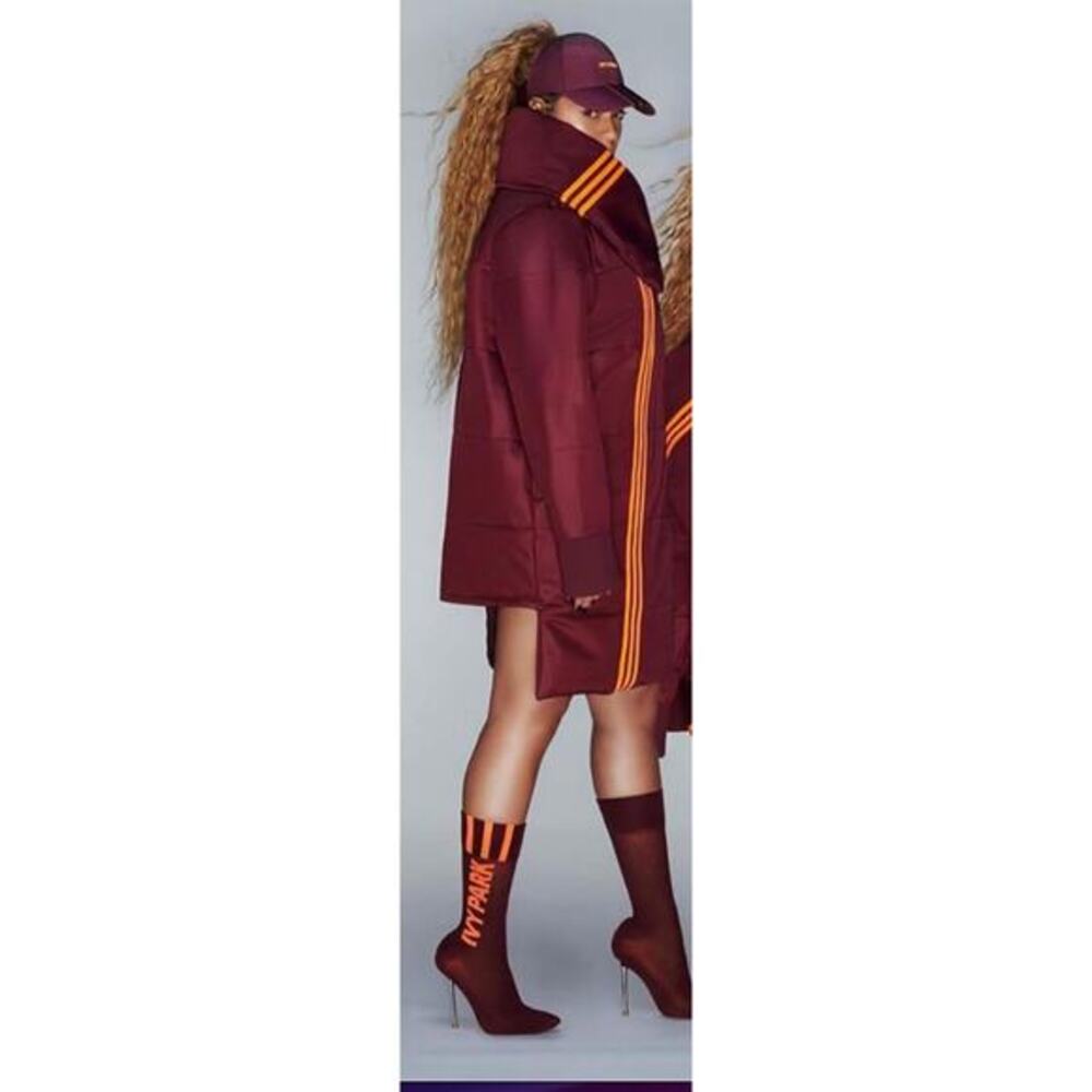 Adidas x IVY PARK Asymmetrical Neon Orange Burgundy Jacket Medium - Picture 11 of 11